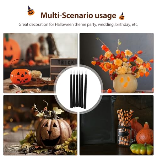 Velas LED negras decorativas para evitar manchas de cera en Halloween 3