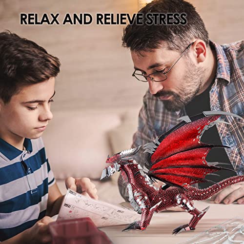 Piececool 3D Metal Model Kits-Black Dragon King, Diy 3D Puzzles For Adults Brain Teaser Puzzles Toys For Teens, Great Birthday New Year Gifts, 107 Pcs #TOP3