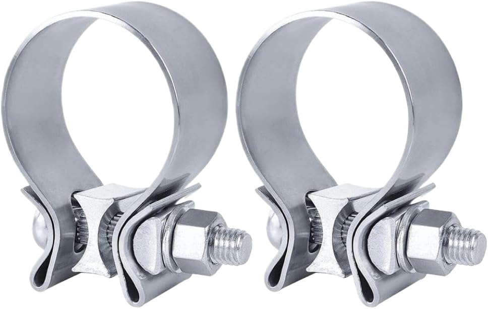 2PCS 3 Inch Stainless Steel T409 Narrow Band Exhaust Clamps Seal 76mm Compatible With Automotive Motorcycle Parts