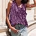 JOAU Women's Sequin Tank Top Sleeveless Crew Neck Sparkly Dressy Blouse Vest Glitter Shiny Cocktail Party Club Night Shirts Purple