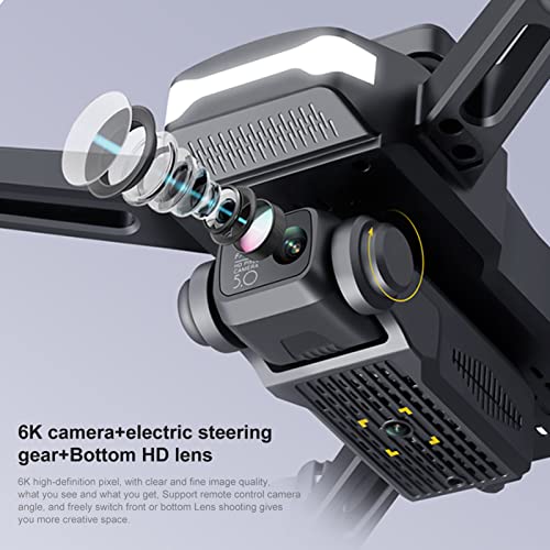 Drones with Camera for Adults 6K Foldable Headless Drone with Obstacle Avoidance Function Optical Flow Positioning Gesture Photography with Storage Bag 2 Battery - Image 4