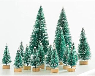 SA Products 28pc Tabletop Christmas Village Assorted Fir Pine Trees - Christmas Crafting Home Party Decoration
