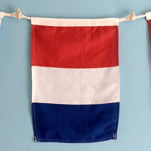 Bandera de señal náutica de 10 x 15 pulgadas - Uso en interiores y exteriores - Construcción de doble puntada con palanca de madera y lazo de cordón