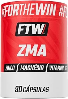 FTW ZMA 90 Cápsulas com Zinco, Magnésio e Vitamina B6 – Suplemento Mineral para Energia, Imunidade e Sono, Não Contém Glúten