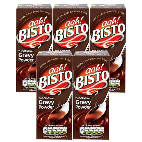 Bisto The Original Gravy Powder 200g Pack of 5 Low Sugar Low Fat Meat Veg Sauce Savoury Seasoning Sunday Roast Meal Dinner with Welari Thank You Card | (5pack) (1000g)