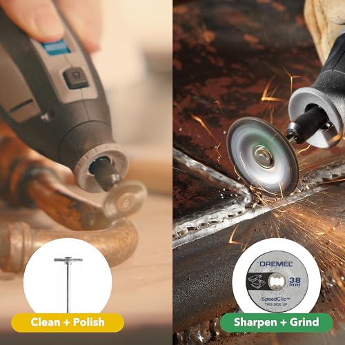 Dremel 8240 5/65 Cordless 12V Rotary Tool 2Ah Battery, Multitool kit with 2 Batteries, 5 Attachments, 1 Platinum Box, 65 Accessories for Cutting, Engraving, Sanding, Polishing, Grinding, Drilling 9 Dremel 8240 5/65 Cordless 12V Rotary Tool 2Ah Battery, Multitool kit with 2 Batteries, 5 Attachments, 1 Platinum Box, 65 Accessories for Cutting, Engraving, Sanding, Polishing, Grinding, Drilling - Image 9