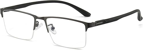 ANRRI Gafas de luz azul para hombre, gafas sin montura ligeras, marco de metal, para computadora, juegos, bloqueo UV disponible en Yaxa El Salvador