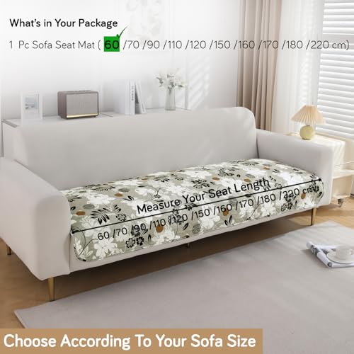 Image of HOKIPO 'Elira Series' Water Repellent + Waterproof Quilted Sofa Mats | Make Your Own Sofa Cover Set | Length 60cm - Feather Brown Floral (AR-5241-C1)
