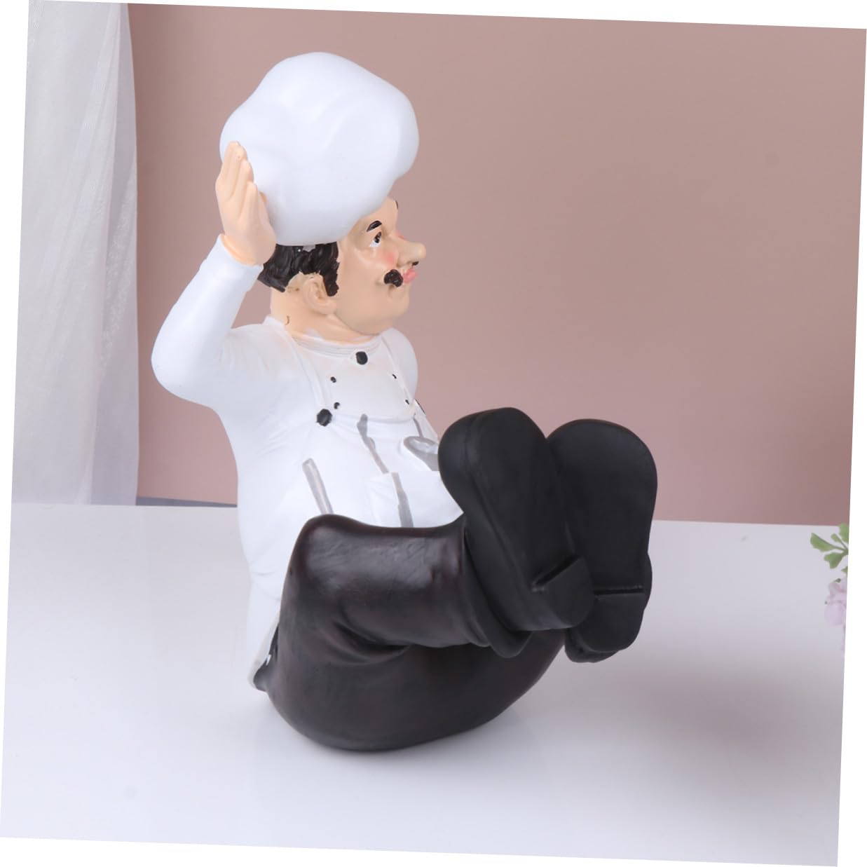 Statuetta Chef in Resina Europea Mini Scultura Decorativa da Cucina per Bar e Ristorante Chef Stabile per Tavolo e Casa Regalo per Amanti della Cucina