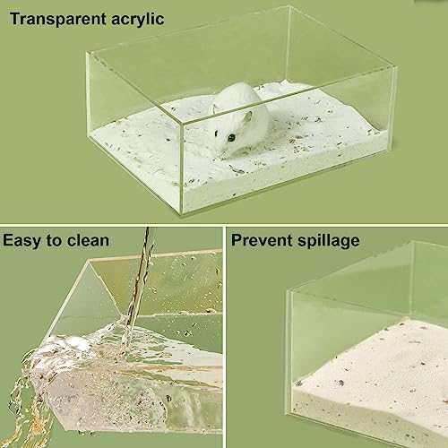 Disnace Sandbad Hamster, Haustier Badewanne, Hamster Toilette, Abnehmbarer Hamster, Sand Badezimmer, Behälter Kleintier Sauna Sandkasten für Hamster Meerschweinchen Frettchen Gerbil Chinchilla (M)