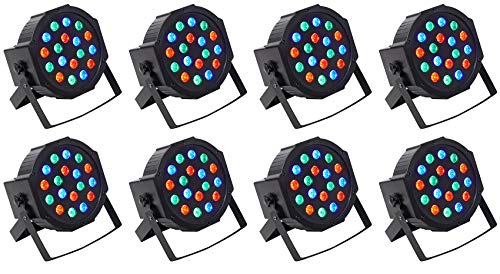 (8) Rockville RockPAR50 LED RGB Compact Par Can DJ/Club DMX Wash ...