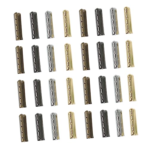 Didiseaon Shoelace Accessories 100pcs 4 Holes Metal Shoelace Tips Half Round Head Replacement End
