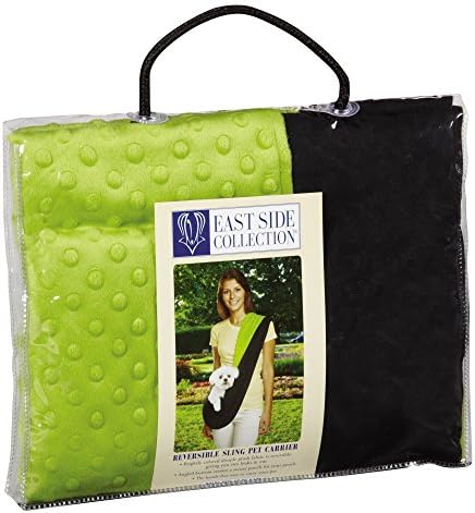 East Side Collection Reversible Sling Pet Carriers — Brightly Colored Polyester Over-the-Shoulder Carriers for Small Dogs, Black and Green
