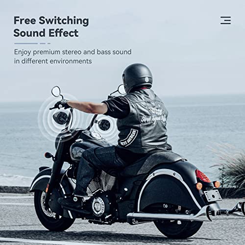 LEXIN S35 Motorcycle Speakers Bluetooth Waterproof, 200W Handlebar Stereo Audio Systems, 3.5" Full Range Speakers, FM Radio, LED Lights, Button Control, Compatible with ATVs/UTVs/12V Vehicles, Black - Thumbnail 7