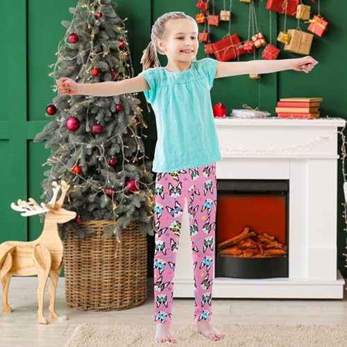 Girls' Athletic Leggings Kids Running Pants Workout Active Dance Tights Printed Leggings for Girls 4-10 Years3