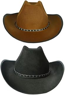 Solafas 2PCS Cowboy Hats for Adults Fancy Dress