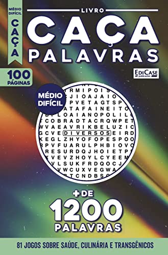 Livro Caça-Palavras 39: Nível Médio/ Difícil - 81 jogos sobre saúde, culinária e transgênicos.