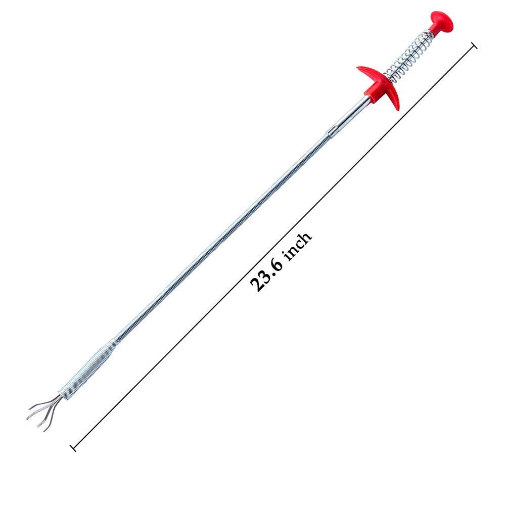 RutviRoshan Snake Pipe Cleaning Spring Stick Drain Clog Remover Drain Hair Catcher Grabber Tool Flexible Reacher Pickup Tool Spring Pipe Dredging Tool for Kitchen Bathroom Tub Toilet 2