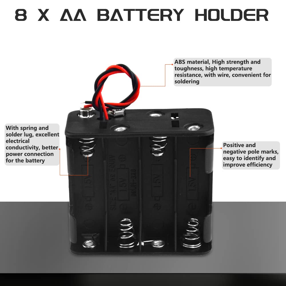 Interruttore Portabatterie Supporto Per Batterie AA – 2, 4, 6, 8 Posizioni, Con Interruttore (opzioni Aperte/chiuse) Supporto Batterie - Foto 6