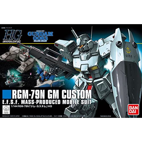 Gundam HGUC RGM-79N GM Custom kit 1/144 plástico miniatura 6