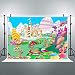 FLASIY Cartoon Candy Castle Backdrop 7x5ft Fairy Tale Candyland Photography Background for Children Baby Shower Birthday Party Cake Table Banner LHAY1000