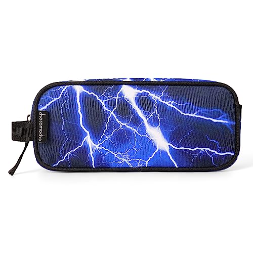 Image of Choco Mocha Kids Pencil Case for Boys, Soft Zipper Pencil Pouch for Boys, Kids Pencil Case for School Lightning Pencil Bag for Toddler Boy, Blue