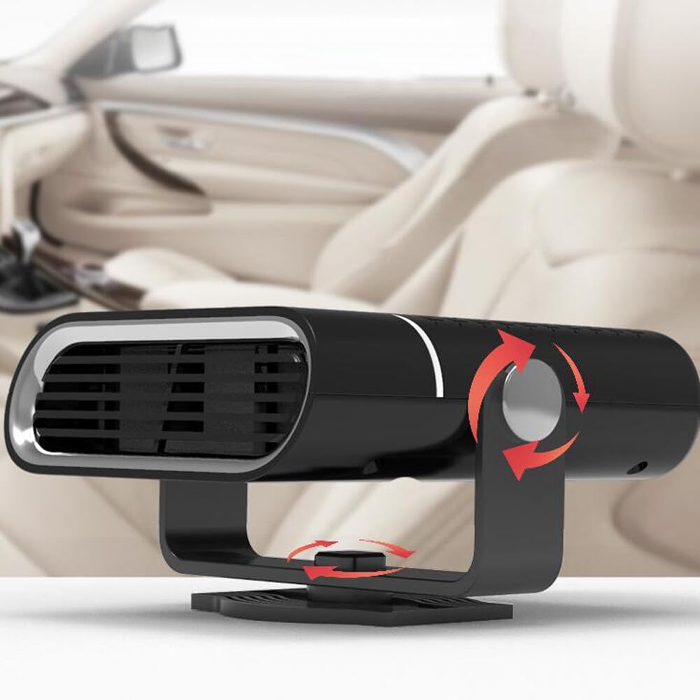 QUR Chauffage Soufflant De Voiture 12 V, Dégivreur De Voiture 500 W Pour Pare-Brise, Ventilateur De Refroidissement De Voiture Chaud Et Froid Avec Prise Allume-Cigare, Un Durable Facile à Utiliser