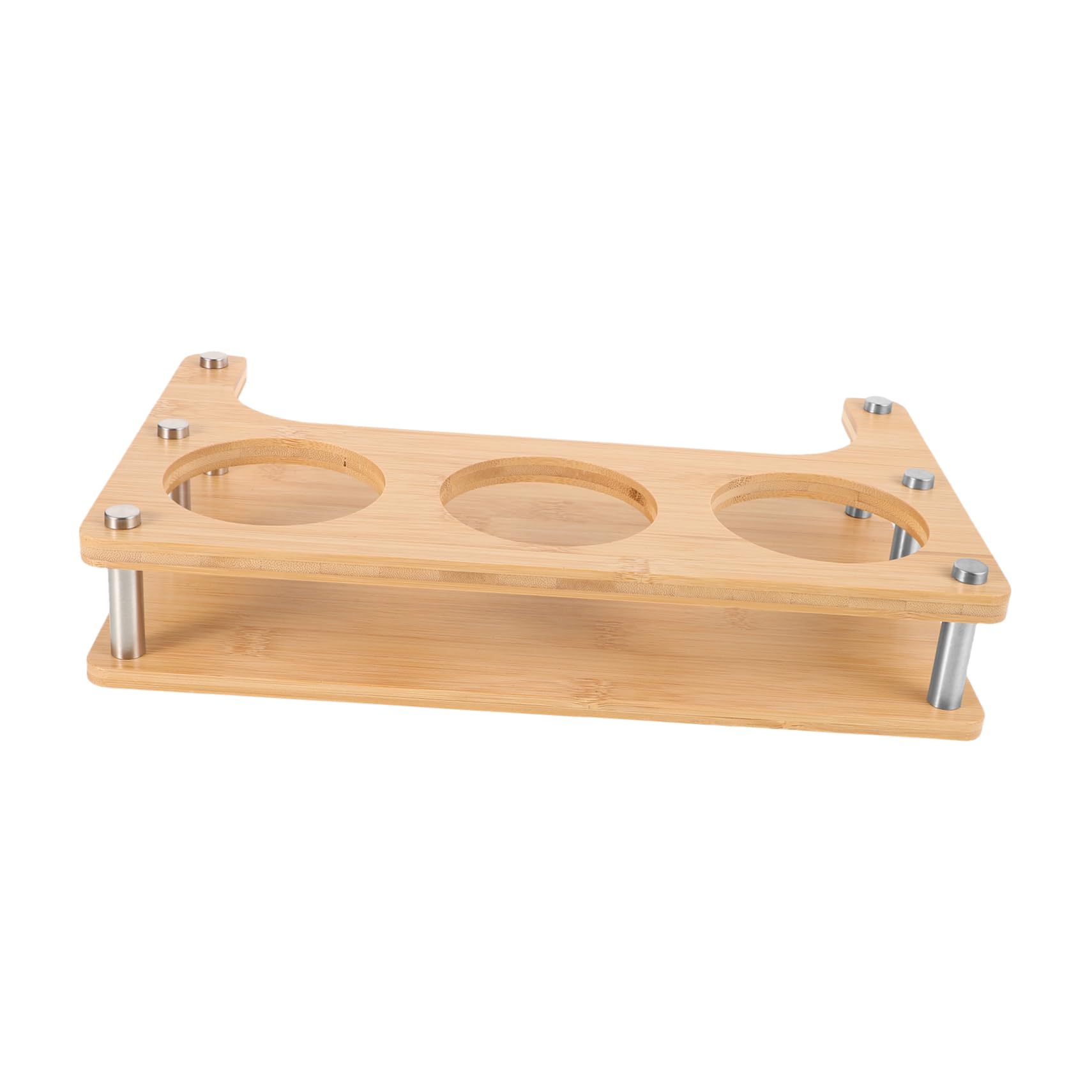 SOLUSTRE Organisateur D'épices Support Stable Cuisine en Bois Beige Multifonction pour Rangement Compact Bouteilles D'huile, Sel Vinaigre