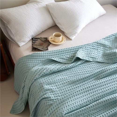 Manta de gofre de algodón puro colcha de verano transpirable para cama y sofá 3