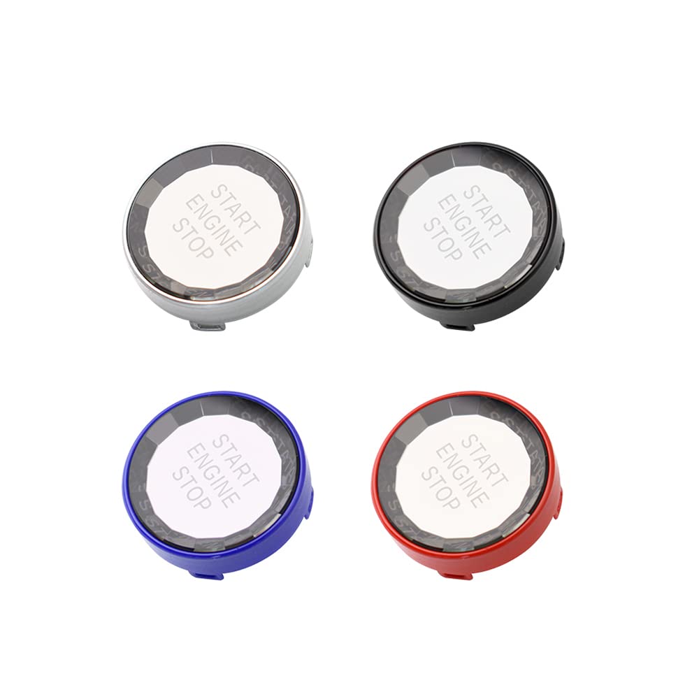 Auto start Stopp Taste passt für Bmw Crystal start stop knopf Motor Abdeckung passt für Bmw 1er E87 3er E90 E91 E92 E93 5er E60 X1 E48 X3 E83 X5 E70 X6 E71 E72 Z4 E89 Motorstartknopf- Schwarz