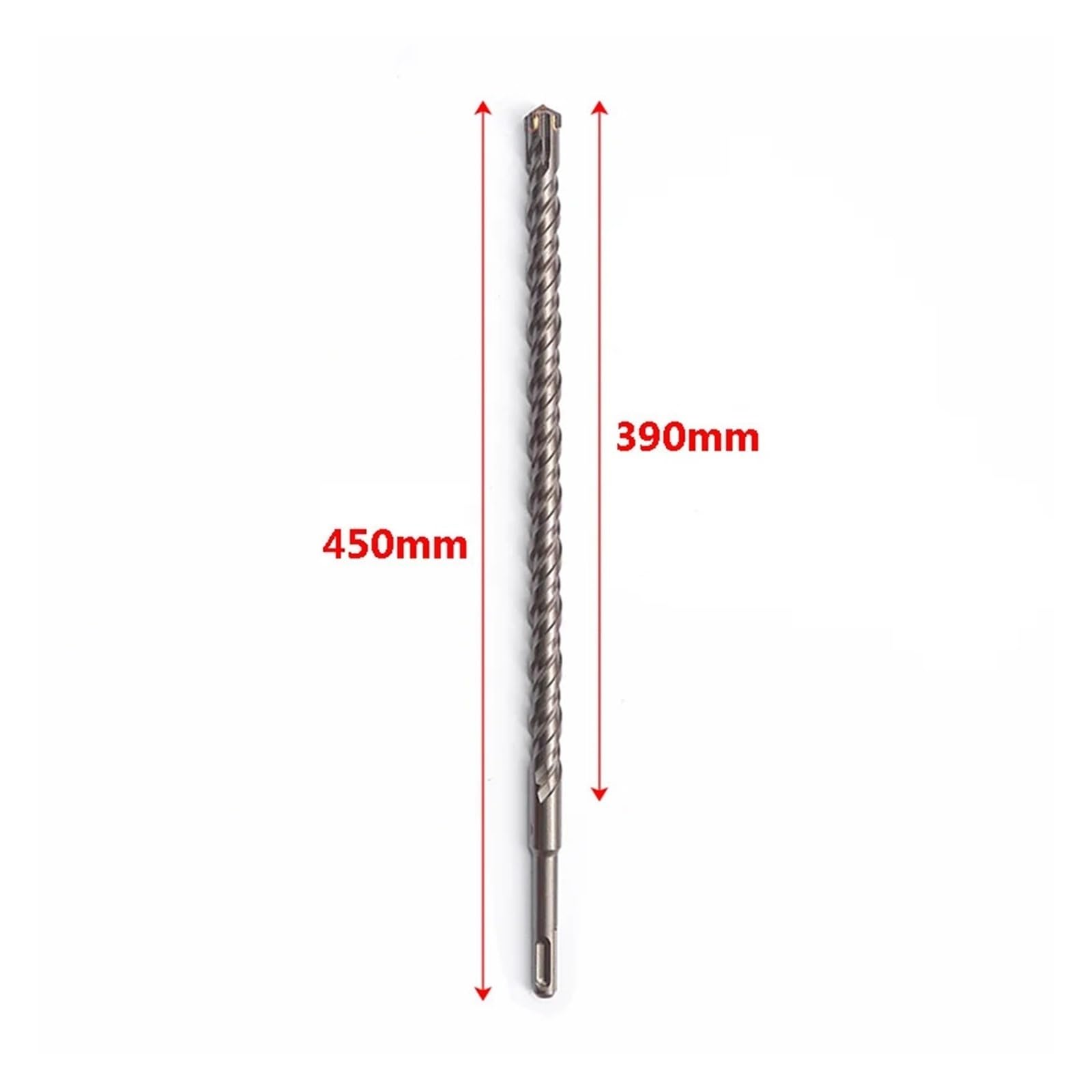 Broca de impacto de 4 hojas extendida for hormigón, 1 unidad de 450 mm (17,7 pulg.) for hormigón de pared(14mm x 17.7in/450mm)