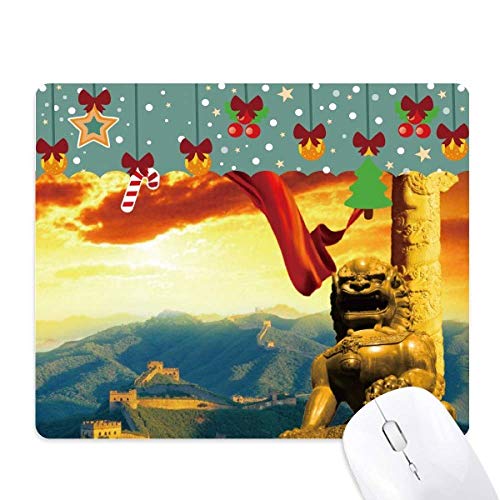 Tapis de souris en caoutchouc motif lion et Huabiao de la Grande Muraille