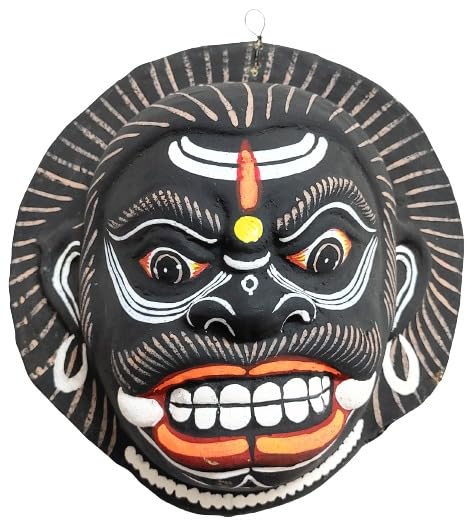 Mukherjee Handicrafts Paper Wall Hanging Mask (22 x 21 cm, Multicolour) Chhau Mask Puruliya West Bengal 4