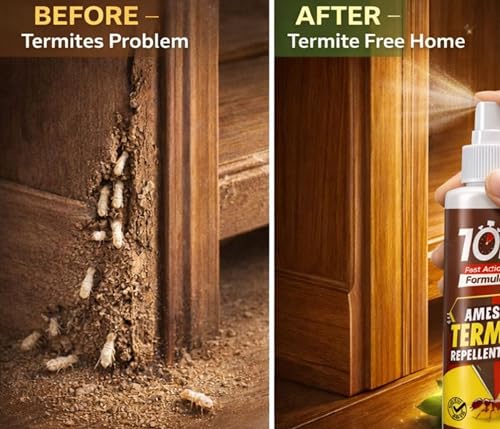 Image of Amish Herbal Termite Spray 100ml Pack-1 |10 Minutes Formula |Removes Entire Termite colony|Powerful 100% Organic No Chemical Termite Repellent Spray for Home Furniture Long Lasting Wood Protection