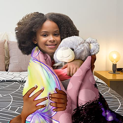 African American Blanket For Girl, Black Girl Magic Throw Blanket For Girls, Fluffy Cozy Fleece Blanket With Vibrant Colors And Cute Design, Soft And Warm Throw Blanket-50X60 Inches #TOP2