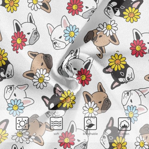 Little Girl Underwear Toddler Panties Kids Undies French Bulldog Flowers Soft Cotton Briefs 2T-8Y3