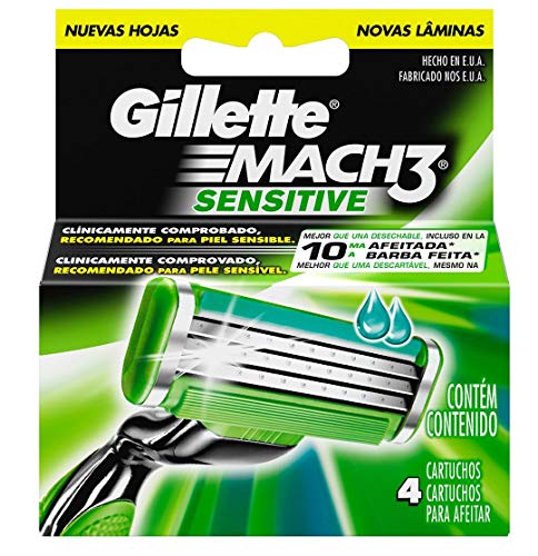 Mach3 Sensitive Refill Blade Cartridges (4 Count)