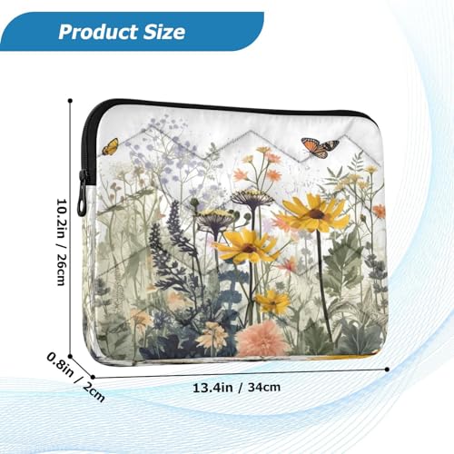 Funda para portátil Butterfly Flowers 13-14 pulgadas miniatura 3