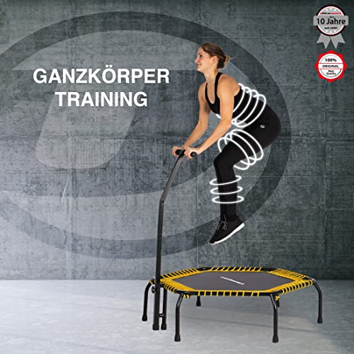 Ultrasport Fitness Trampolin, 5-fach höhenverstellbarer Haltegriff,sehr leise Gummiseilfederung, Jumping Fitness… – Bild 5