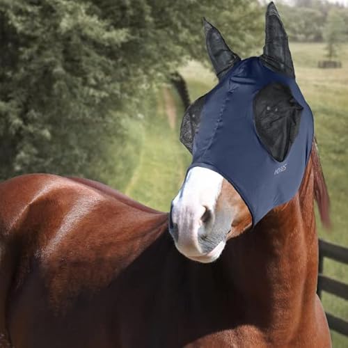Maschera Horses in Lycra con Rete Occhi BLU