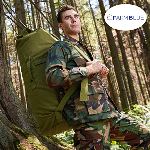 Image of Farm Blue 2 Strap Military Travel Duffle Bag, Olive Drab, L, Classic