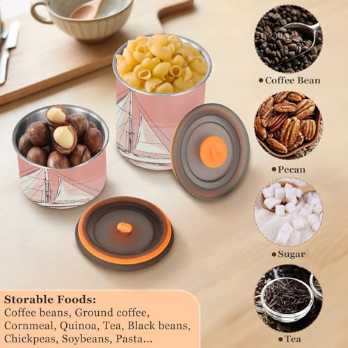 Contenedores de Café Herméticos Acero Inoxidable 30oz x4 miniatura 5