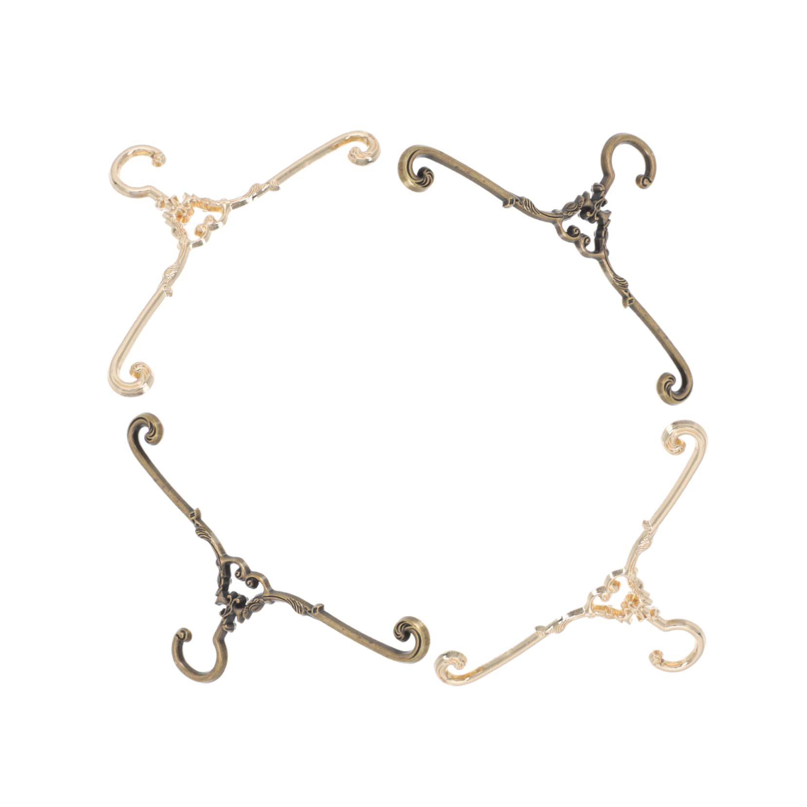 ERINGOGO 4Pcs Vintage Mini Doll Clothes Hanger Decorative Hangers for Dolls Stylish Antique Finish for Doll Clothing Display and Storage