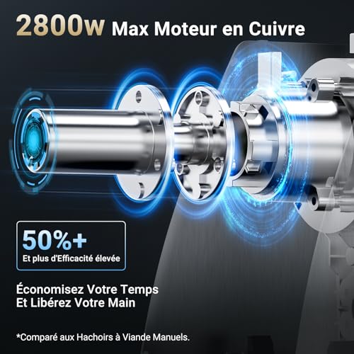 Hachoir à viande en acier inoxydable durable avec lames de précision - 6