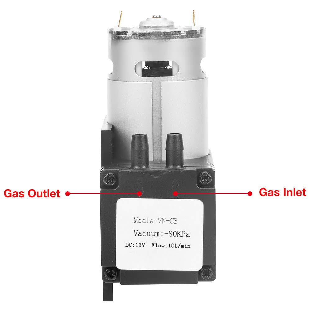 Mini-Vakuumpumpe 12V DC – 42W, -85 KPa, 40 L/min, ölfrei, Leise – Für Sauerstoffgeräte, Vakuumverpackung & Labor
