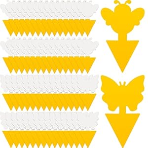 iYinJuan 60 Stück Fliegenfalle, Bienen- und Schmetterlingsmuster, Sticker Fliegenfänger, Gelbtafeln, Fruchtfliegenfalle, klebefalle Insektenfalle Garten Gegen Trauermücken, Blattläuse, Fliegen