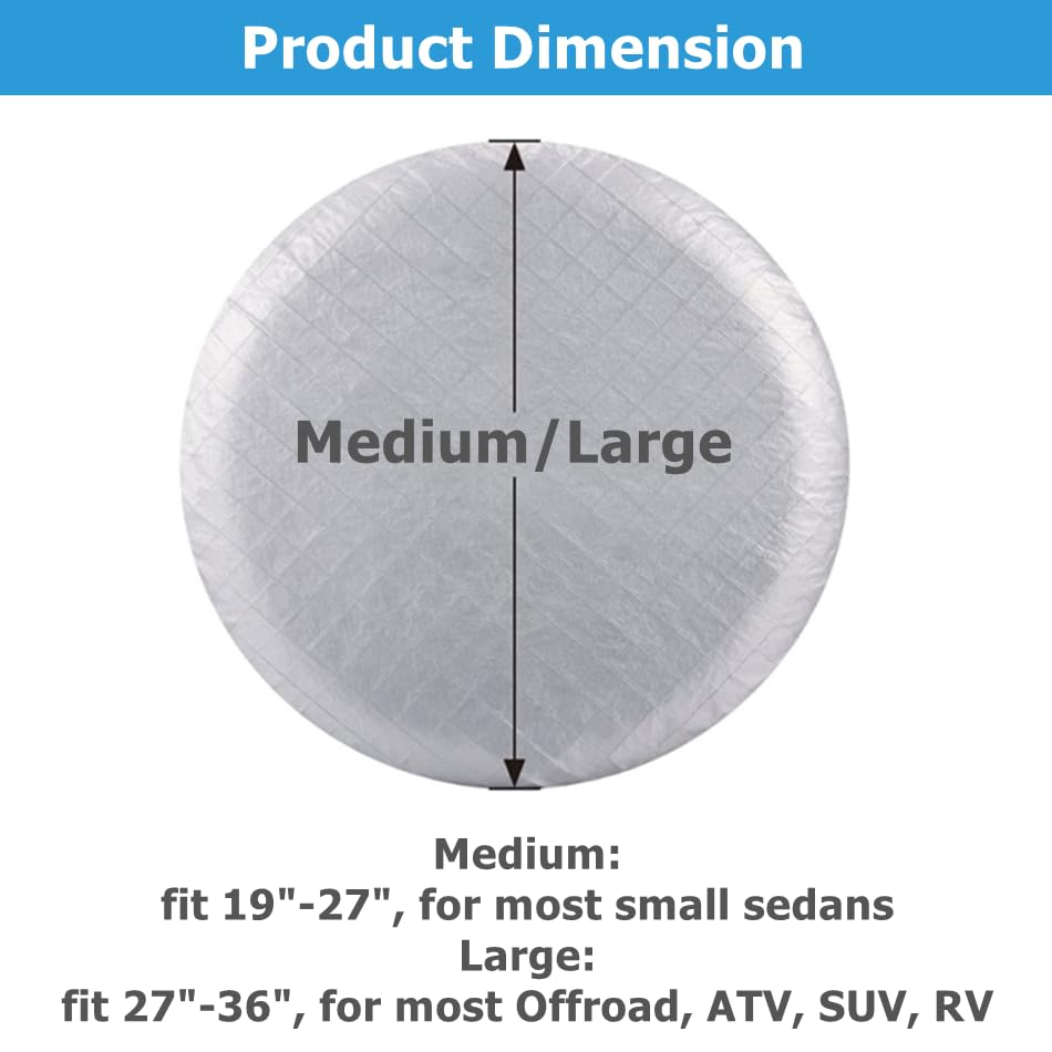 Reifentaschen 2/4 Packungen verstellbare 19"-36" Silberne Radreifenabdeckungen for Limousine, Wohnmobil, Wohnmobil, Van, Rad, Oxford, wasserdichter Sonnenschutz (Color : 4 Packs Large)