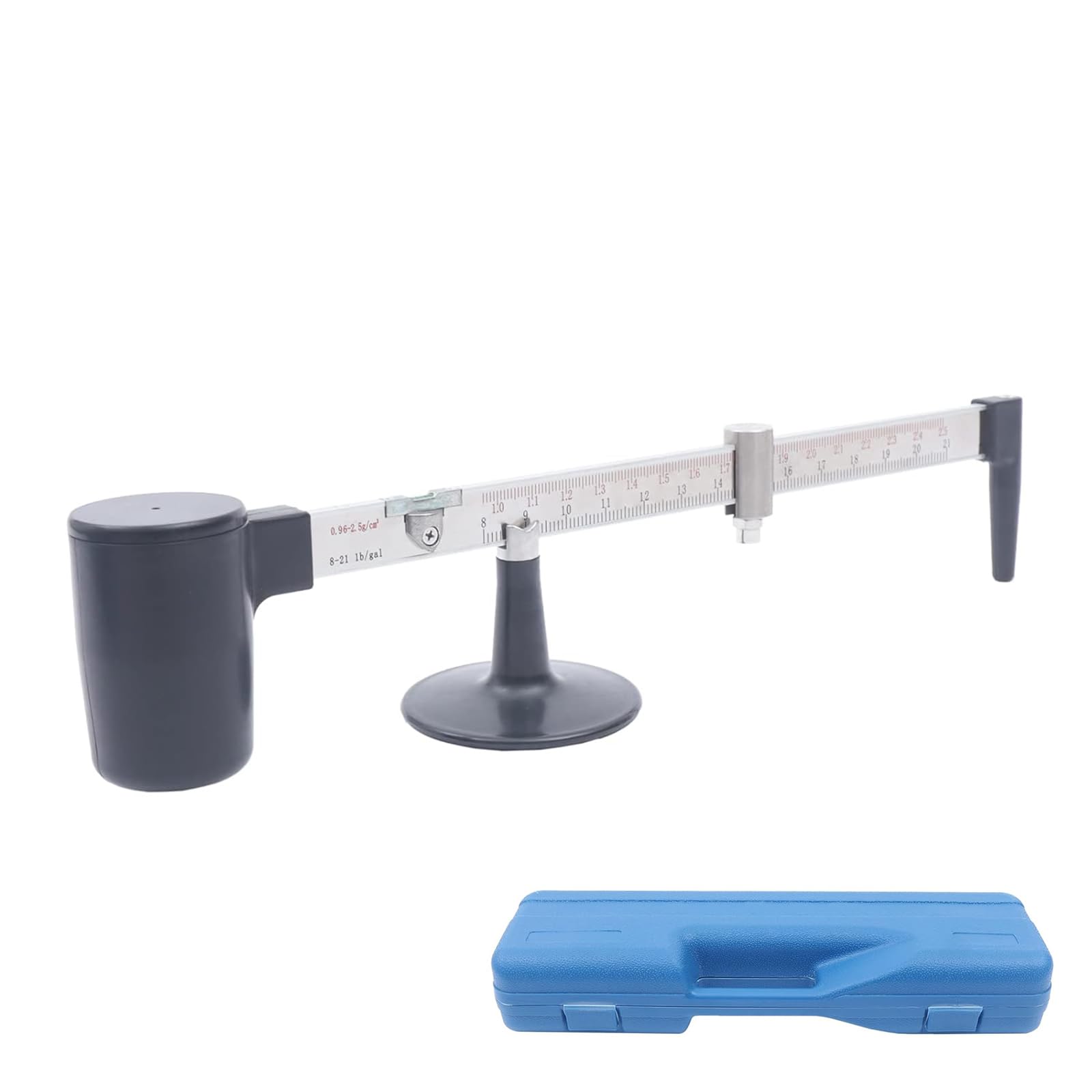 Hidrómetro de lodo, densímetro de líquido de laboratorio para medir la densidad del líquido, rango de 0,96-2,5 g/cm³, precisión 0,01 g/cm³, herramienta profesional de prueba de lodo