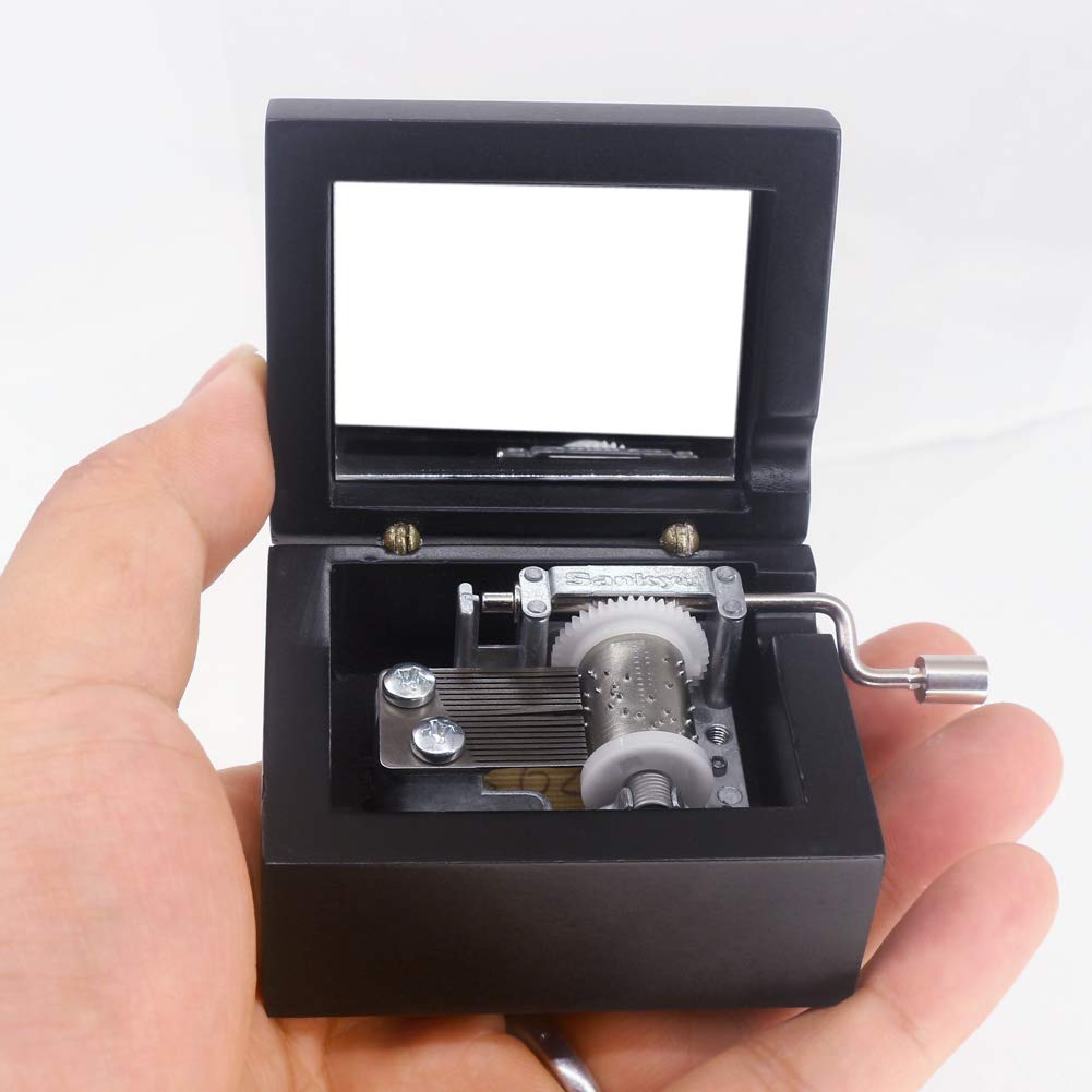 ROSIKING Wooden Music Box Hand Crank Classic Musical Boxes Christmas Birthday Valentine's Day Gifts Plays Howl's Moving Castle-Merry Go Round of Life A