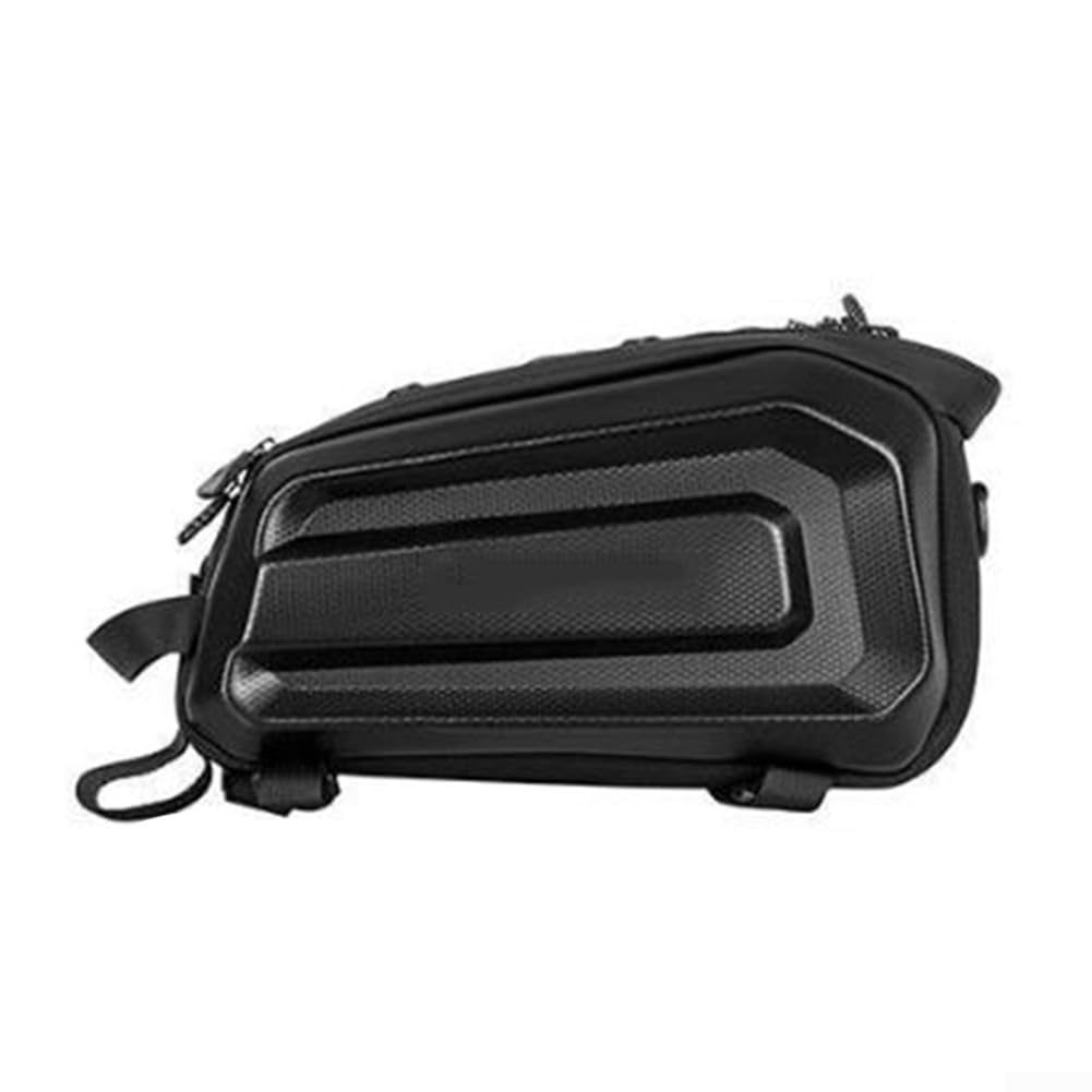 Honseadek Borsa da bicicletta, impermeabile, in pelle | Portaoggetti per ciclismo, doppio scomparto per attrezzi e telefono, design ad attacco rapido con strisce riflettenti
